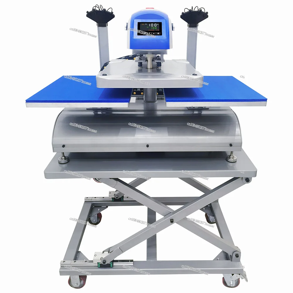 40*50 Pure Electric Dual Station with Mobile Stand Automatic Clothing Heat Press Machine T-Shirt Heat Transfer Equipment