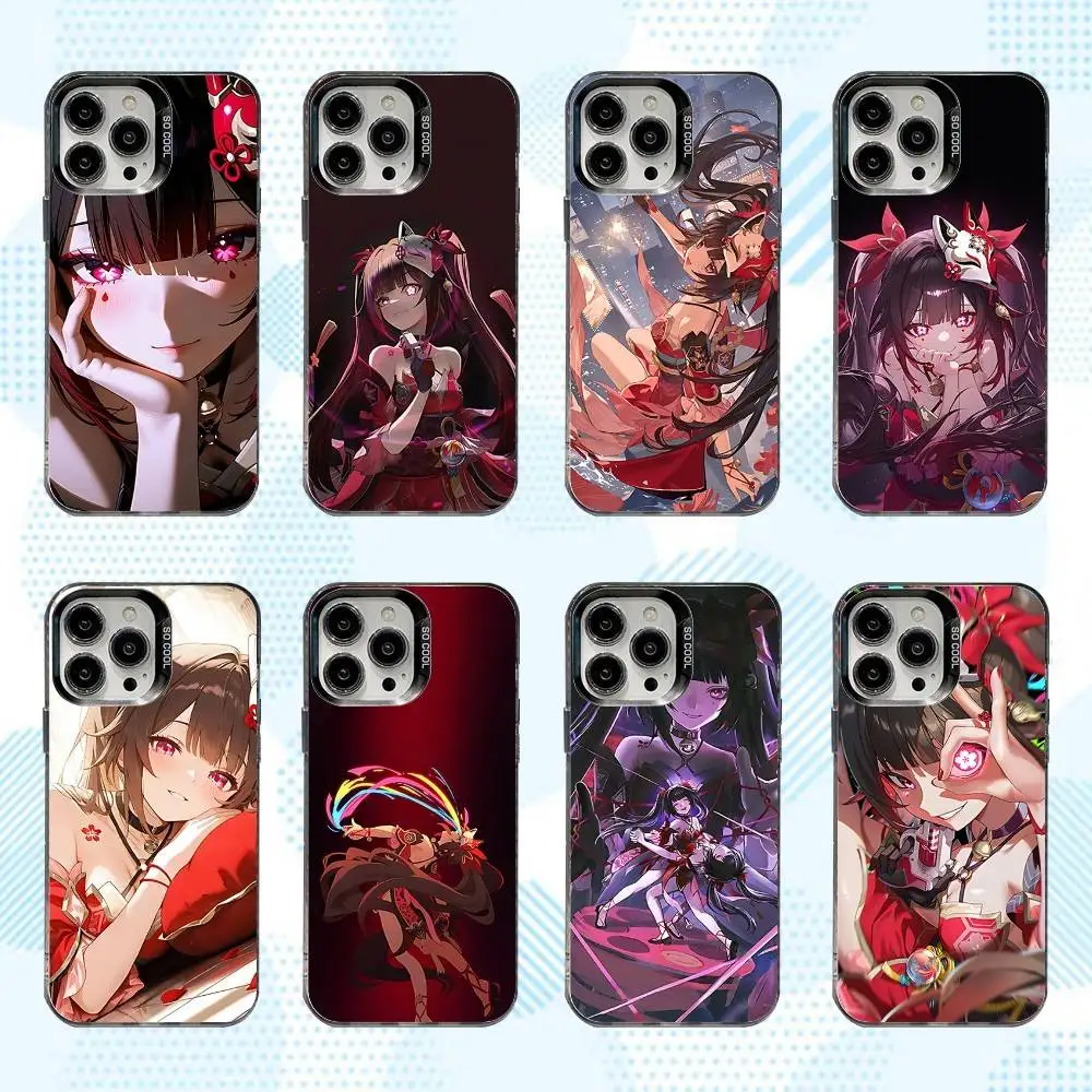 

H-Hanabi Star Rail Sparkle Phone Case For iPhone 17,16,15,14,13,12,X,8,Pro,Max,Plus,E,SE4,Air,Mini IMD Matte Black