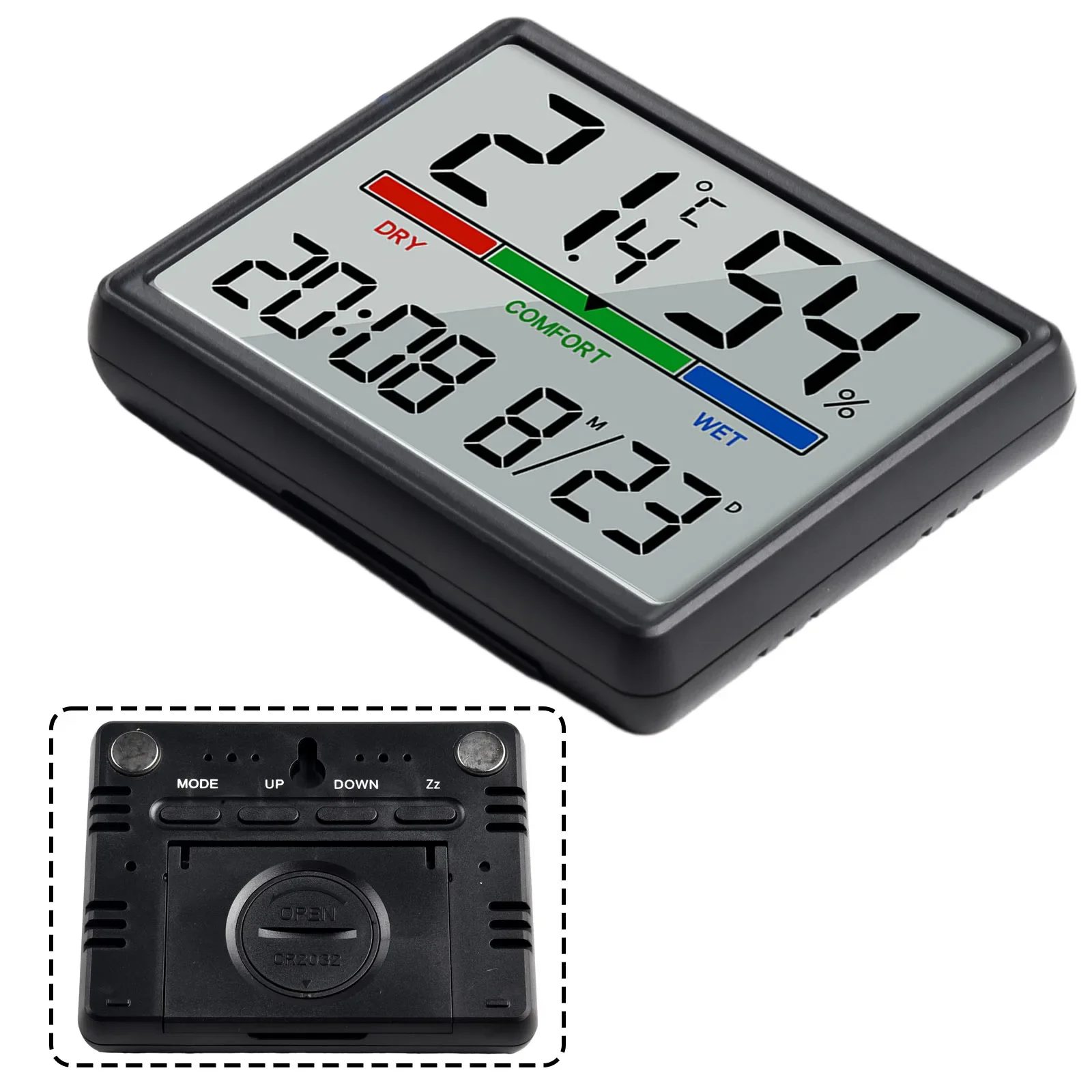 

Battery Powered Clock Digital Wall Clock For Home For Refrigerator Black Support Stand Easy To Read Hanging Holes