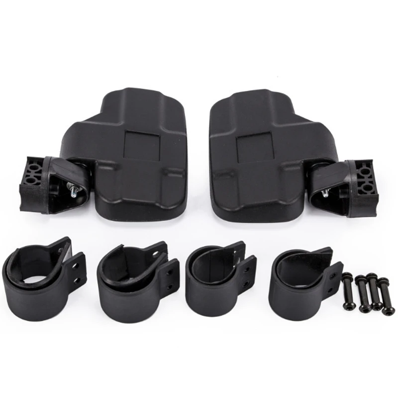 UTV Convex Side View Mirror Set With Shock-Proof Rubber Pad For 1.75-2Inch Roll Cage Polaris Ranger RZR Can-Am Maverick