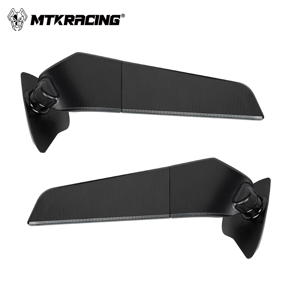 MTKRACING 백미러 윈드 윙, 조정 가능한 회전 사이드 미러 윙렛, 야마하 YZF-R6 2017-2021, YZF-R7 2022-2024