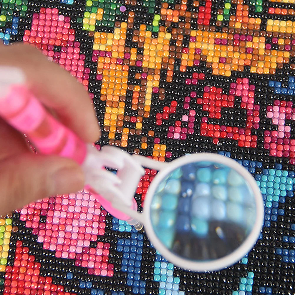 4 قطعة الماس الفنون حامل قلم زجاجي مكبر المكبر للطي المحمولة اللوحة عدسة مكبرة لتطريز القلم الحفر #1