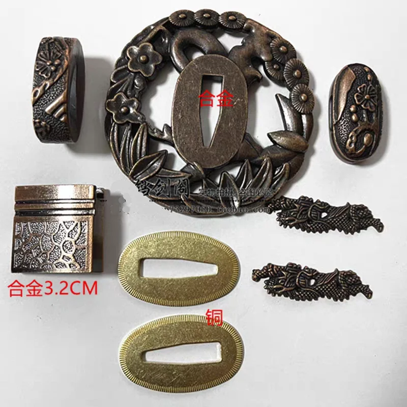 

8-компонентная часть меча, отличная защита лезвий Tsuba Fuchi Kashira Menuki Habaki для Katana Samurai Saber Tanto