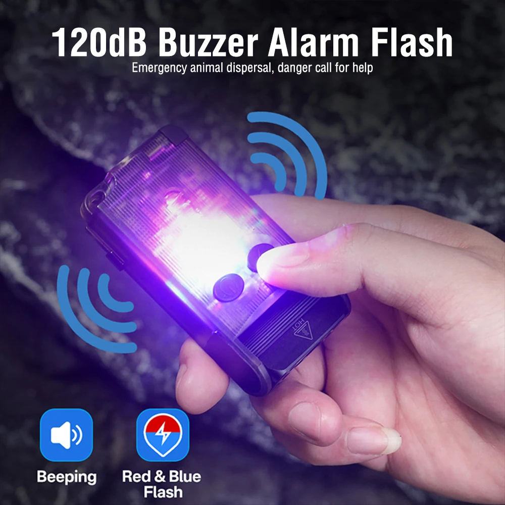 Amanfire V30 UV Keychain Flashlight LED Mini Torch High Power Rechargable Pocket Lamp Bright Red/Blue/Green/Orange/Purple Light