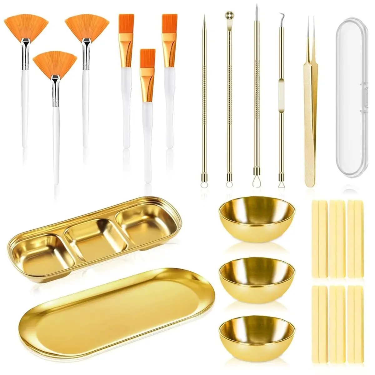 【Tools & Parts】 28PCS Gold Esthetician Supplies Kit Blackhead Remover Comedone Extractor Set for Pore Cleansing Skin Care