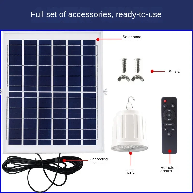 High Brightness Solar Bulb Light for Home Power Outage Solar Garden Light Indoor Chandelier Hanging Light with Remote Control