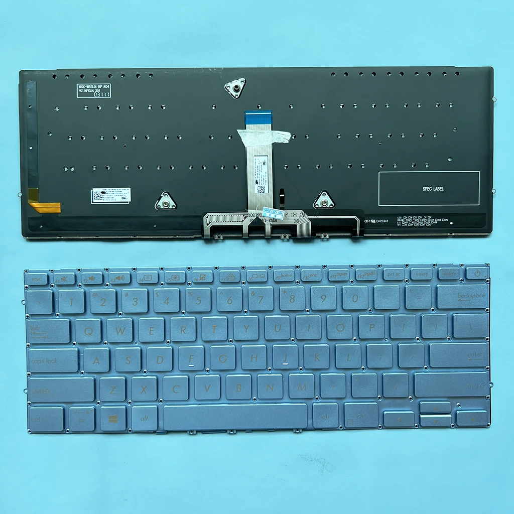 UX392 US Backlit Keyboard for ASUS Zenbook S13 UX392 UX392FA UX392FN NSK-WR3BU 0KN1-6Y1SP13 Blue