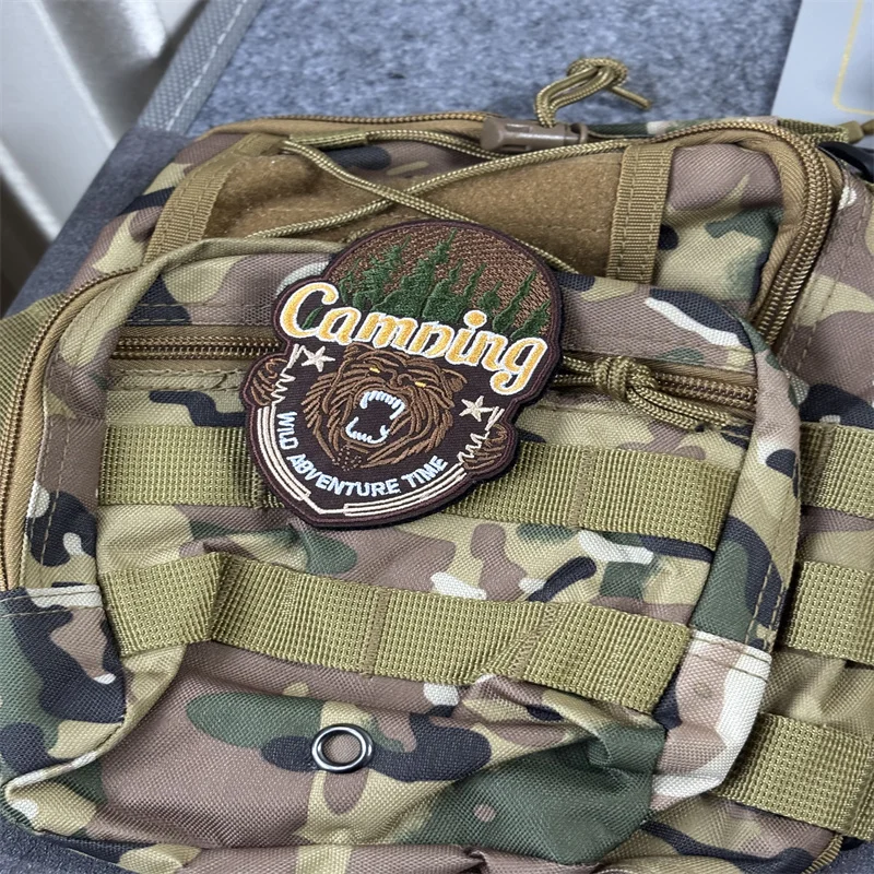 Parche táctico bordado oso militar con velcro para mochila y ropa - imagen 3