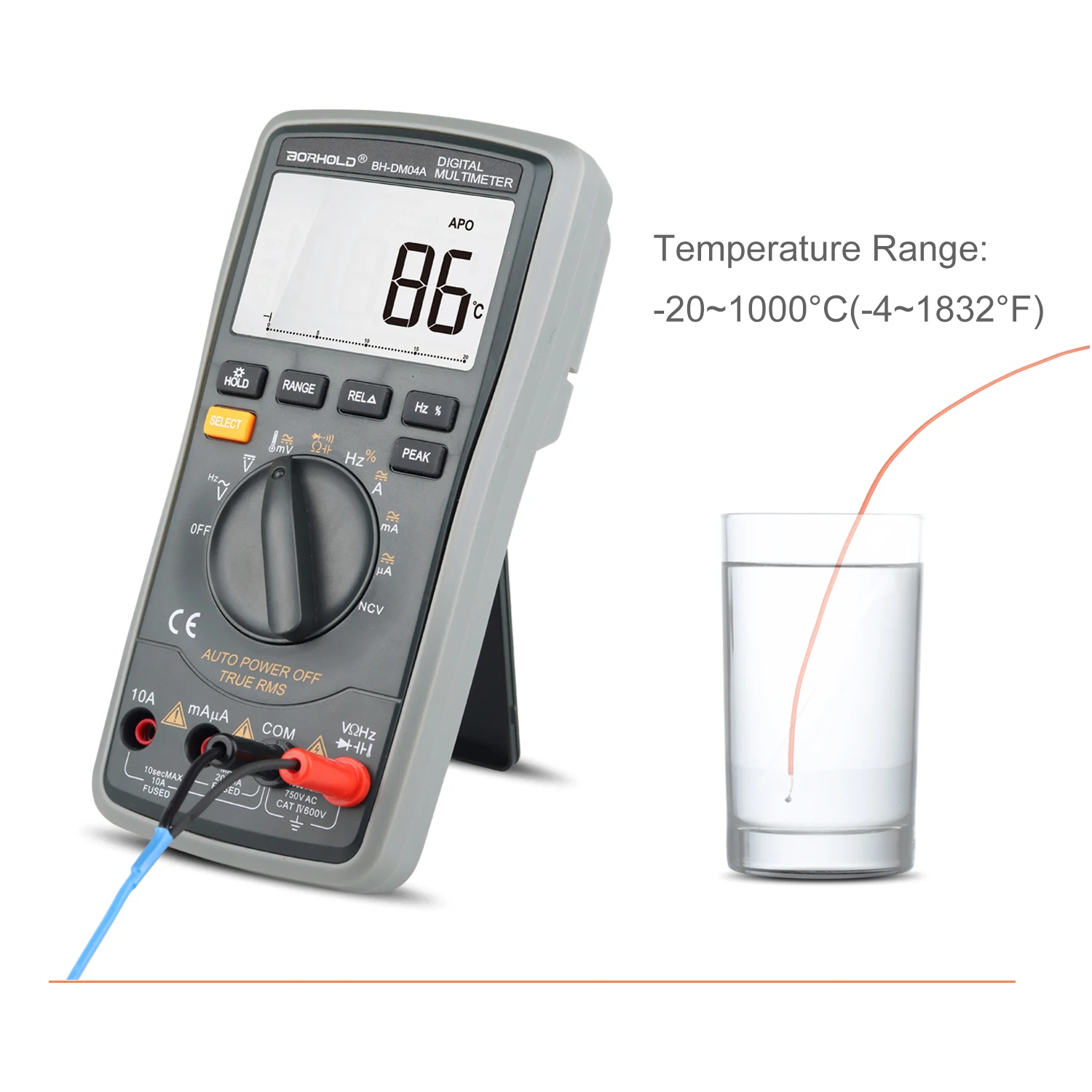 Borhold Digital Multimeter 4½ Count True RMS Electrical Instruments Tester High accuracy Auto Range Meter with Analog Bar