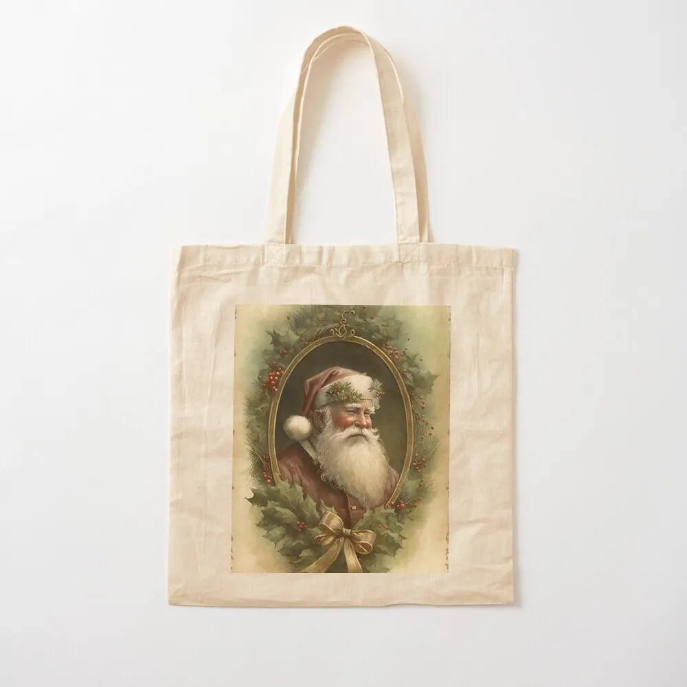 

Vintage Santa Claus Father Christmas Watercolor Old Fashioned Yule Tote Bag hand bags hand bag ladies Canvas bag Canvas Tote