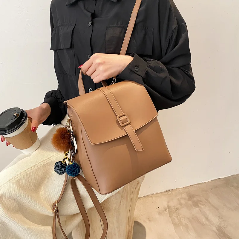 backpack Shoulder Crossbody Bags for Women Casual Retro 2023 Autumn New Solid Concise All-match Large-capacity Office Lady