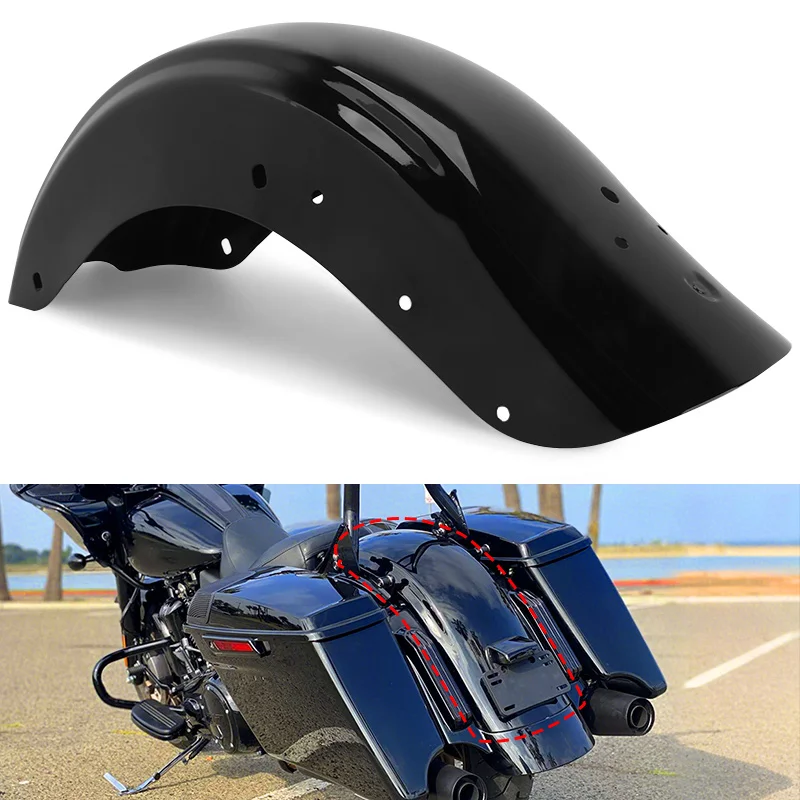 Motorcycle Mudguard Rear Fender Black Splash Cover Accessories For Harley Touring Road King Electra Glide Street Glide CVO 09-up