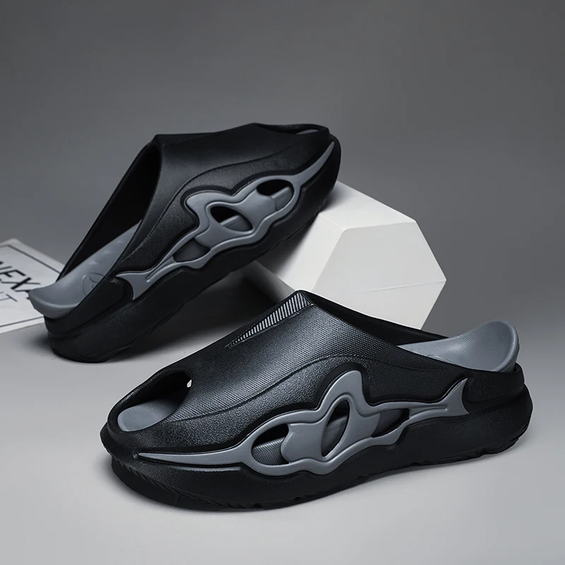 

Summer Men's Soft Slippers Indoor Outdoor Sandals Comfortable Slides Beach Clogs Men Casual Shoes Male House Bathroom Slippers
