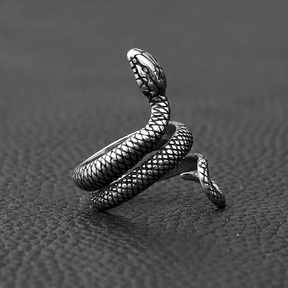Fashion Vintage 316L Stainless Steel Snake Rings For Men Women Punk Cool Animal Ring Party Couple Amulet Jewelry Gifts Wholesale