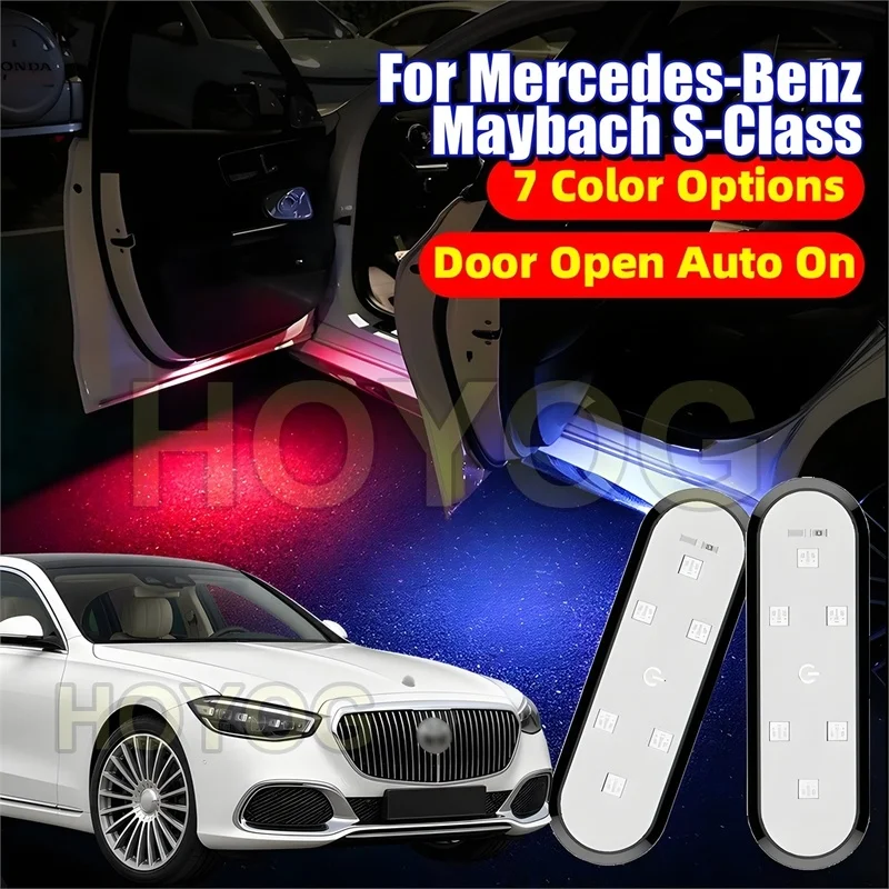 For Mercedes-Benz Maybach S-Class 2014-2026 USB Rechargeable LED 1-4pcs Car Door Warning Light with Easy Stick-On Installation