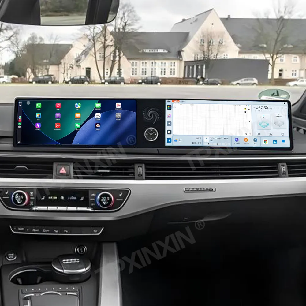 

12,3-дюймовый автомобильный радиоприемник с двойным экраном Android для Audi A4 A4L 2016-2020, мультимедийный видеоплеер CarPlay, автомобильный GPS-навигатор, стерео блок