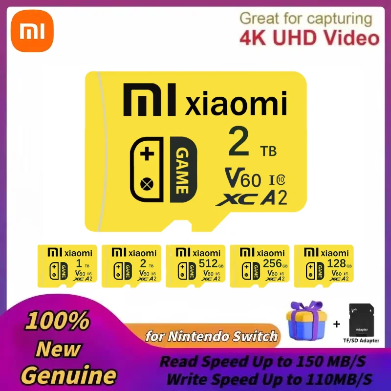 Xiaomi Original 2TB A2 U3 Micro TF SD การ์ด C10 256GB 512GB TF การ์ดสําหรับ Dash CAM การตรวจสอบวิดีโอสมาร์ทโฟน Drones