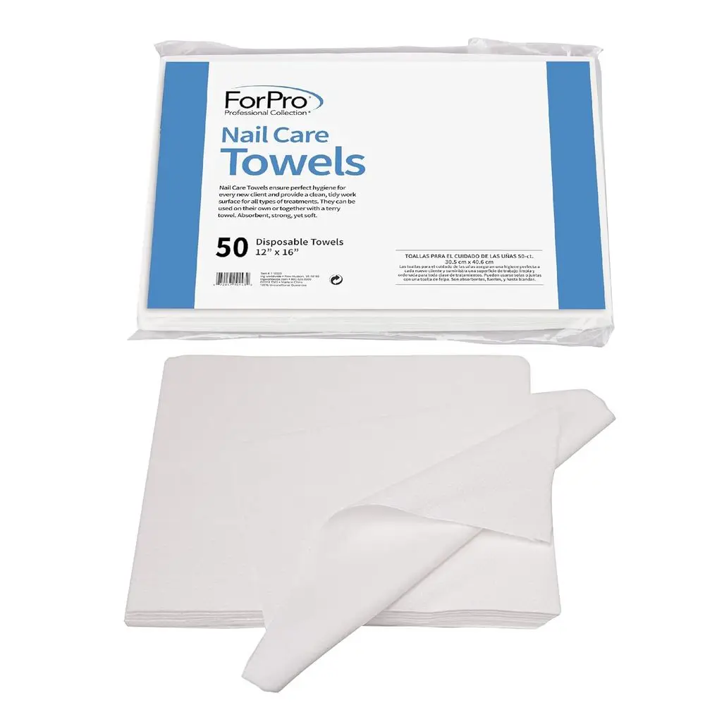 

Disposable Lint-Free Nail Care Towels, 12 x 16, 50-Pack