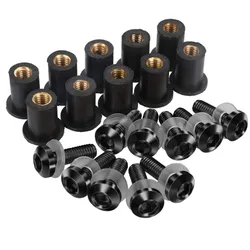 10PCS M5 5mm Windscreen Windshield Bolts Screw Kits Nut Fastener For YAMAHA FZ1 F8 FZ6 FZ16 FZS16 FAZER 16 600 FZ6N FZ6R FZ6S