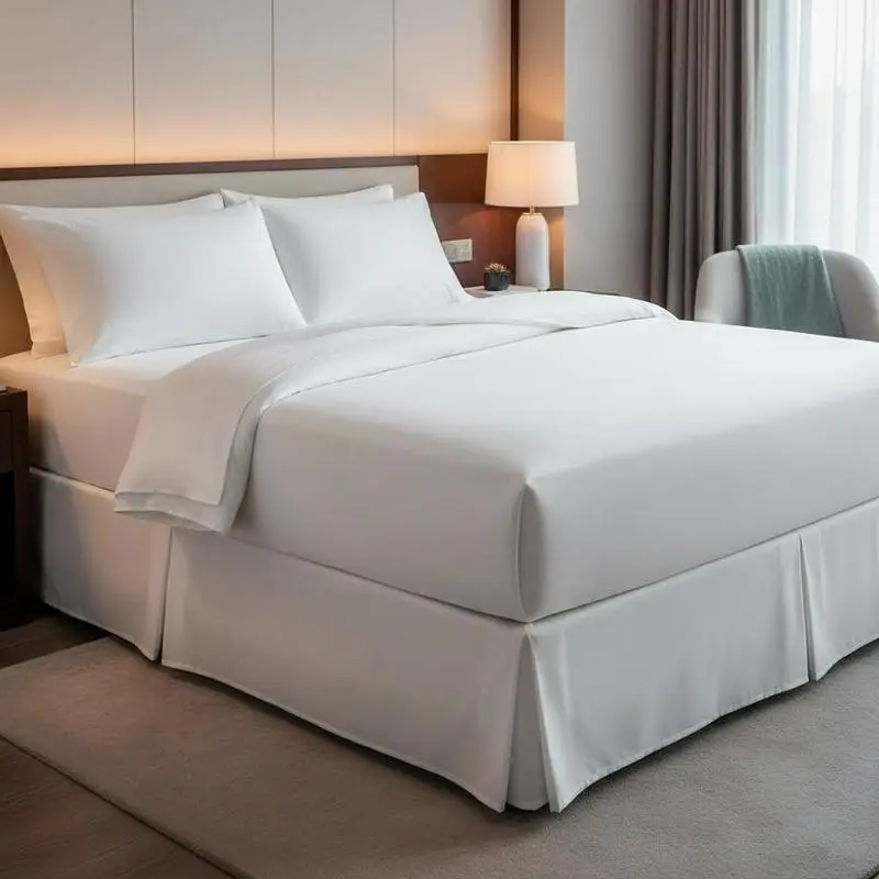 Bamboo Fiber Bedding Set Queen Size For Hotel Bedroom Dormitory Guestroom Cooling Breathable Shrink-Resistant Deep Pocket 16-Inch Fit 4-Piece Sheet Set