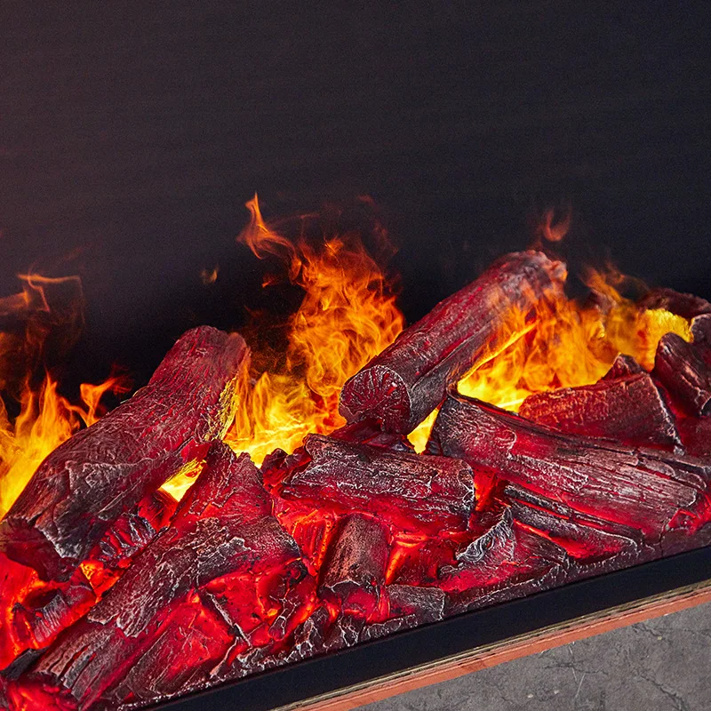 

【Hot】Modern 3D Metal Material Fireplace with Resin Charcoal Decoration Easy Remote Control Insert for Living Room Use Indoor