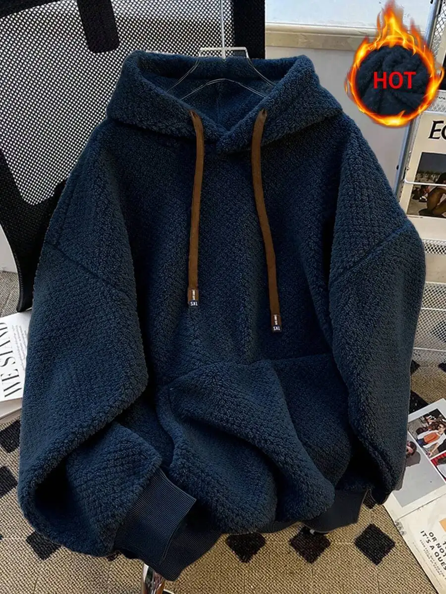 

Fuzzy Thermal Lined Hoodie for Women, Oversized Warm Sweatshirt Winter