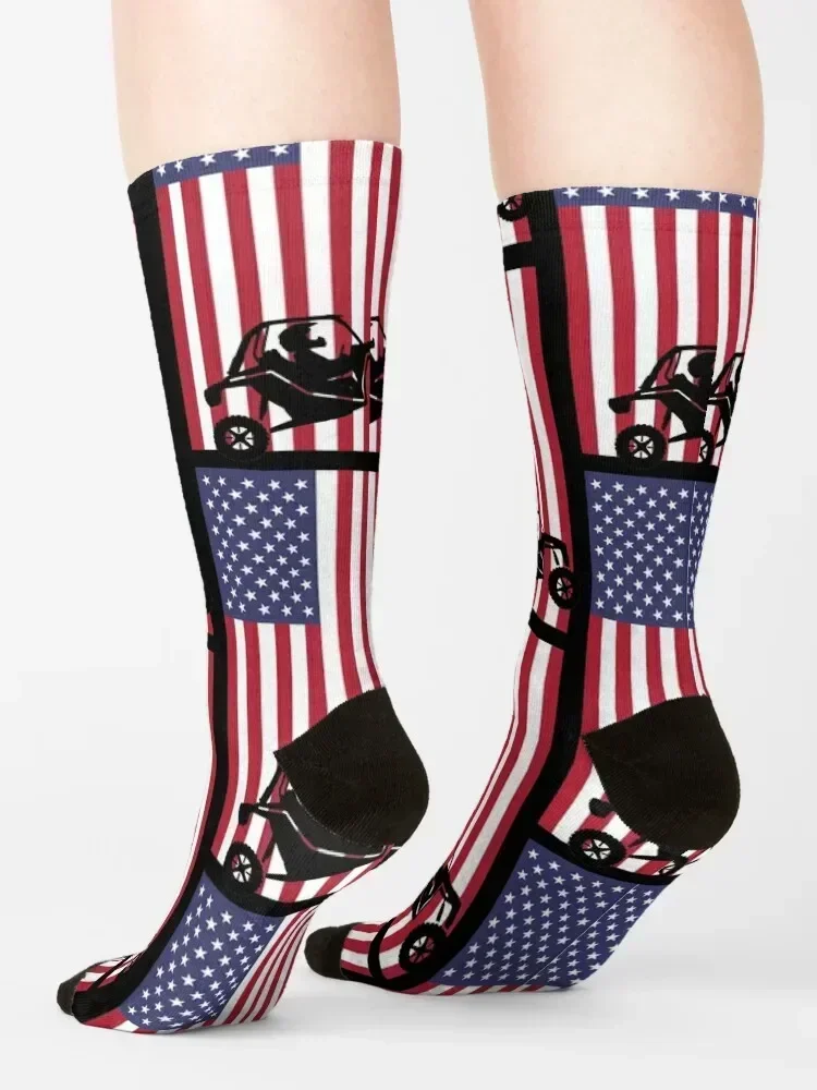 SXS USA American Flag ถุงเท้า sheer hiphop เดินป่าถุงเท้าดอกไม้สําหรับผู้ชายผู้หญิง