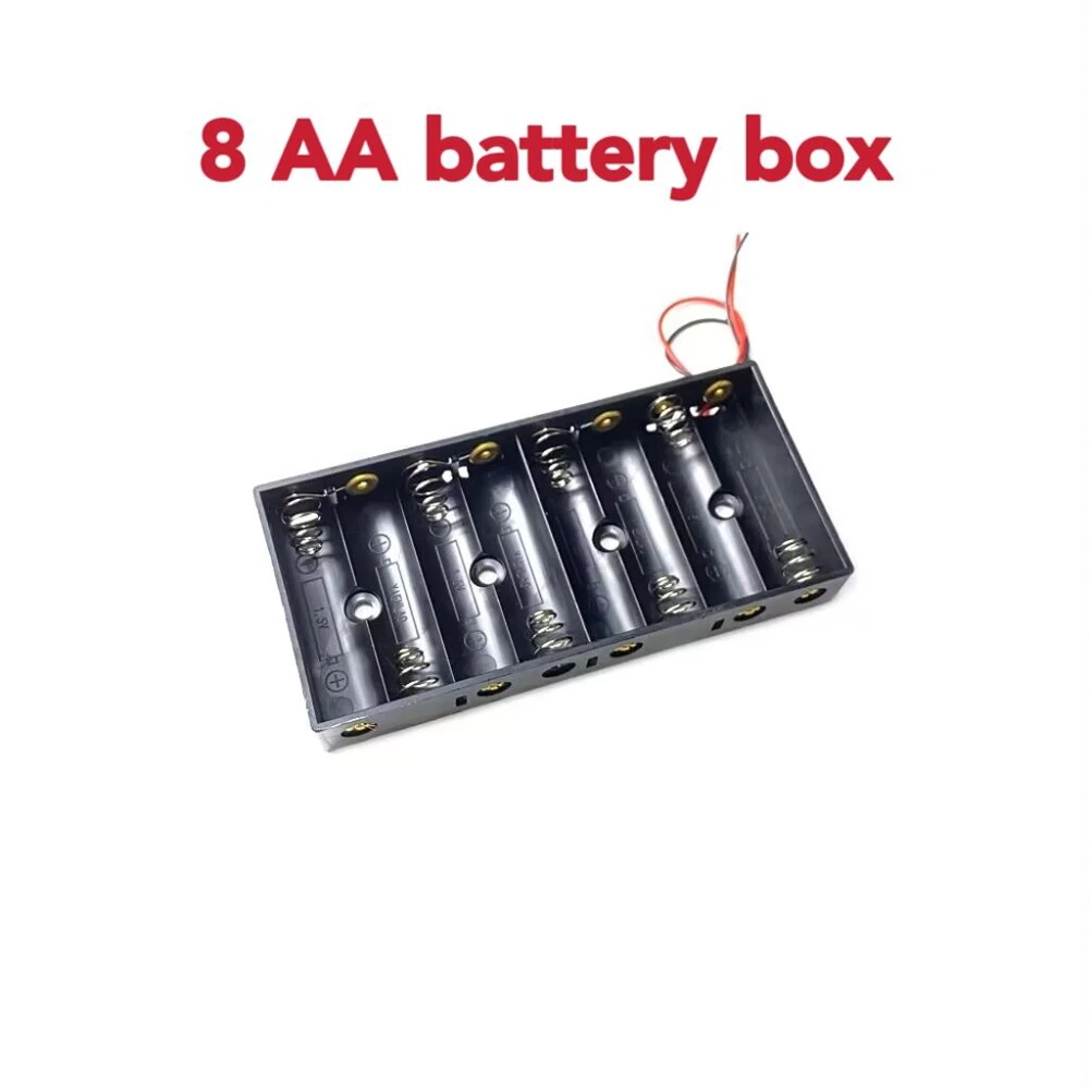 AA Power Bank Cases 5X 6X 10X AA Battery Holder Storage Box Case 5 6 10 Slot Battery Container With Wire Lead