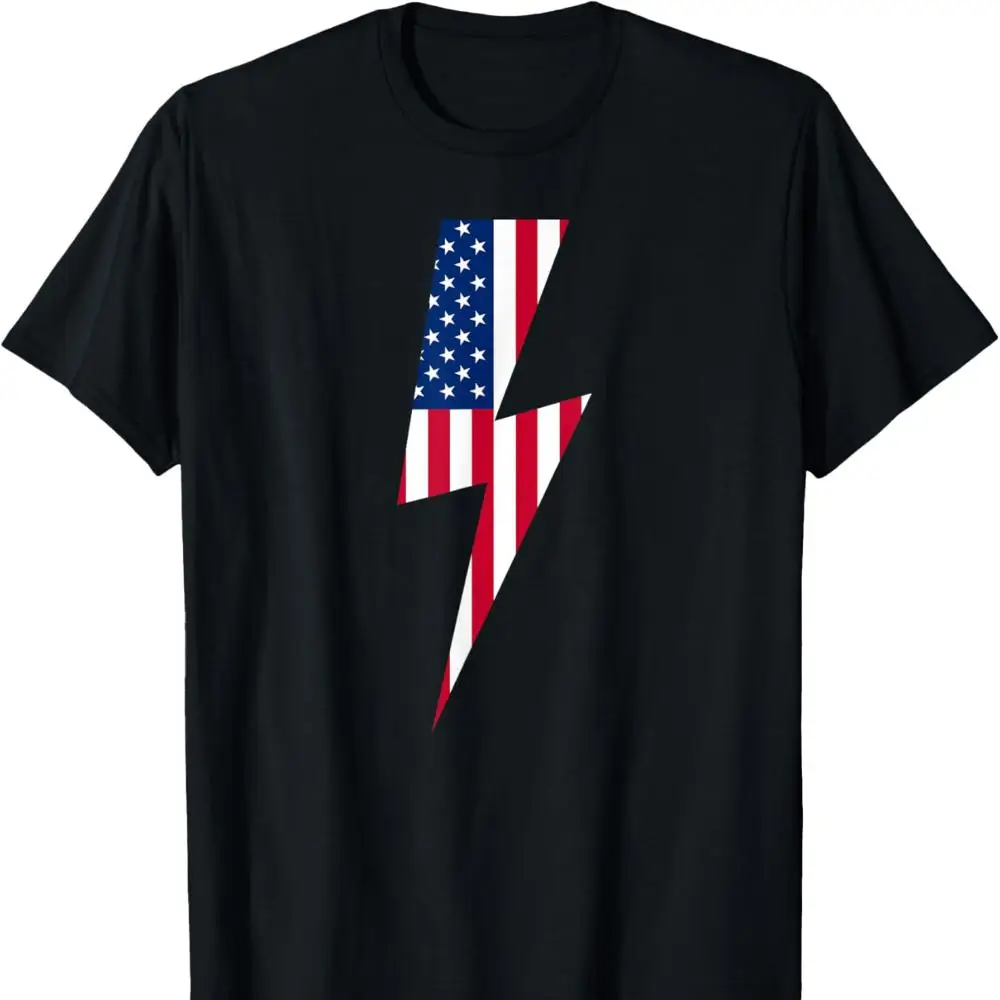 

Unisex Patriotic Lightning Bolt T-Shirt | USA Flag Graphic Tee | 4th of July American Pride Gift Top
