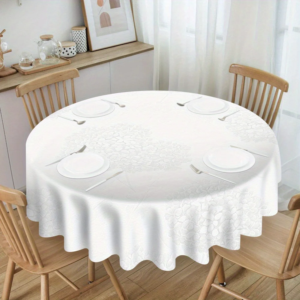 1 round tablecloth with soft language of flowers, specially designed for warm dining times
