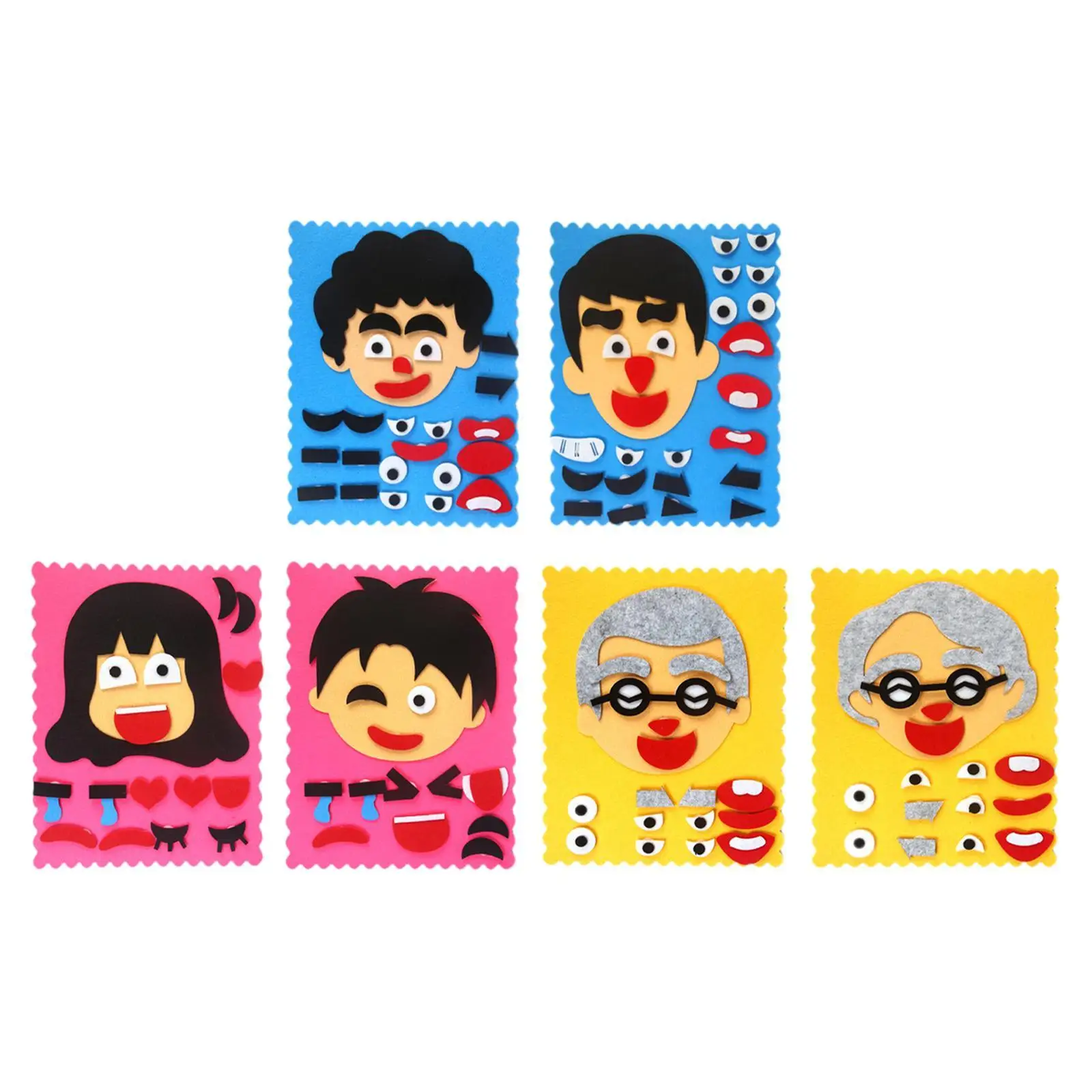 DIY Face เปลี่ยนปริศนาของเล่น,ของเล่นการเรียนรู้ทางอารมณ์ทางสังคม,Creative,Facial Expressions ปริศนาของเล่นสําหรับเด็กผู้หญิงเด็ก