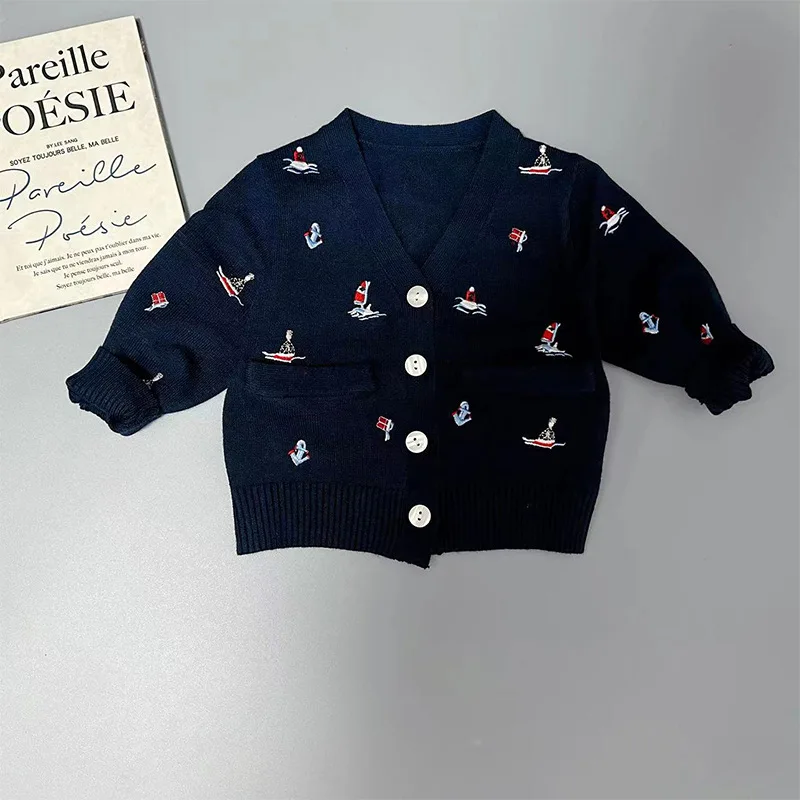456  Infant Knit Cardigan Boy Child Sweater Knitted Spanish Newborn Clothes Sets Winter Kids Knitwear Baby Toddler Jumper Coat