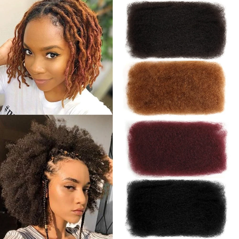 

МОДА IDOL Афро Kinkys Объемные человеческие волосы для наращивания дредов Loc Repair Плетение Twist Tight Afro Kinky Human Hair для Loc