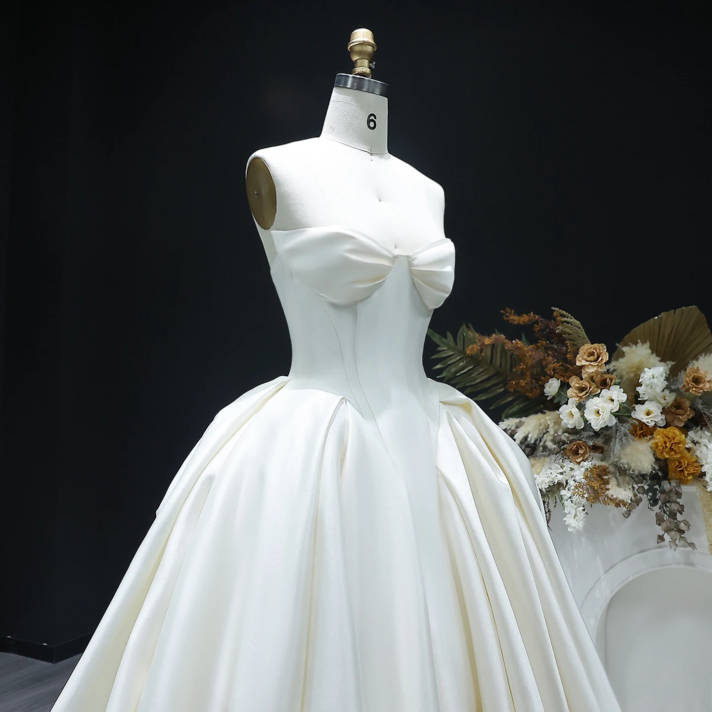 Sharon Said Elegant Sweetheart Off White Satin Wedding Dress for Women Luxury Long Train Corset