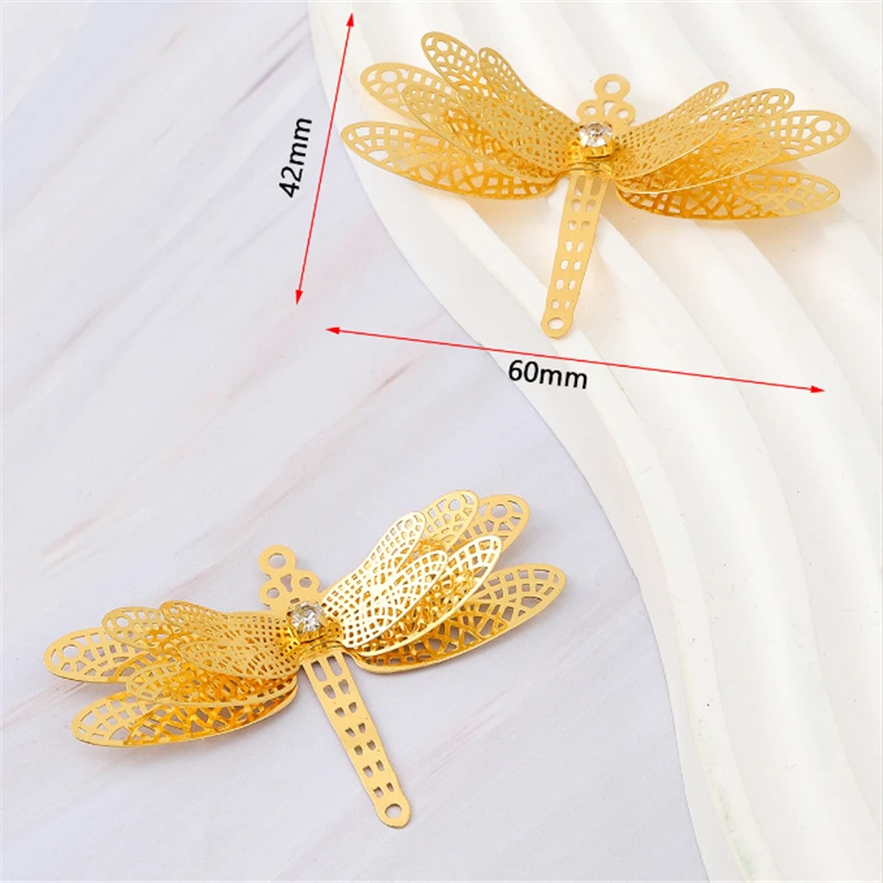 20 Pieces/Lot New Fashion Heart Crystal Butterfly Charm Connectors DIY Ornament Earrings Jewelry Findings Garment Accessories
