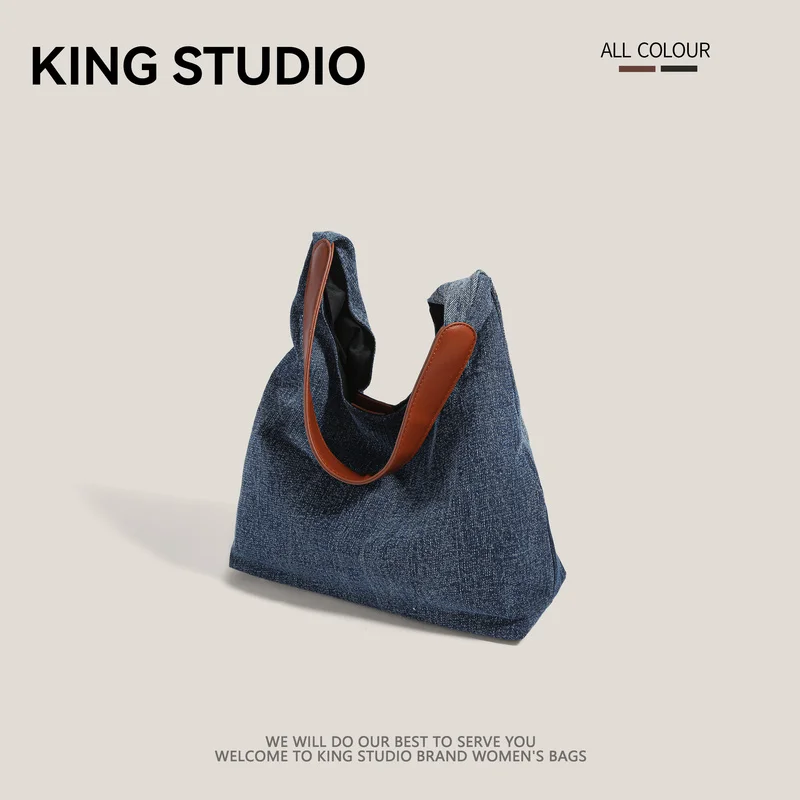 

Женская джинсовая сумка-тоут большой вместимости, модная рабочая сумка на одно плечо под мышками, новинка 2025 года, стиль