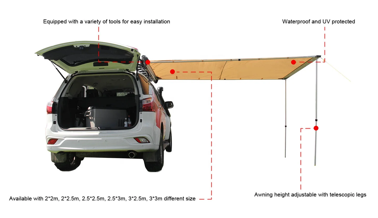 outdoor Car Roof Rack Car Foxwing 270 waterprofft Degree 4x4 Off-road side side Awning