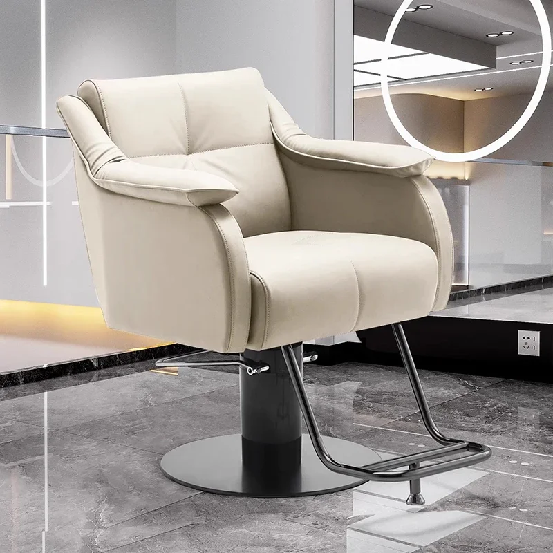 Barbershop Speciality Barber Chairs Nordic Simple Ergonomic Shave Barber Chairs Rolling Hair Dyeing Salon Furniture Cadeira FYBC