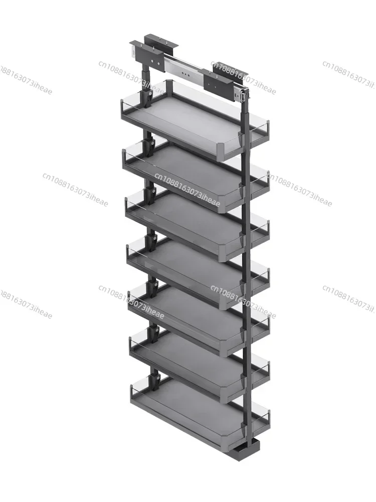 

Kitchen High and Deep Pull-out Basket Cabinet Glass Multi-Layer High Cabinet Drawer Basket Vertical Snack Cabinet Heavy Rail