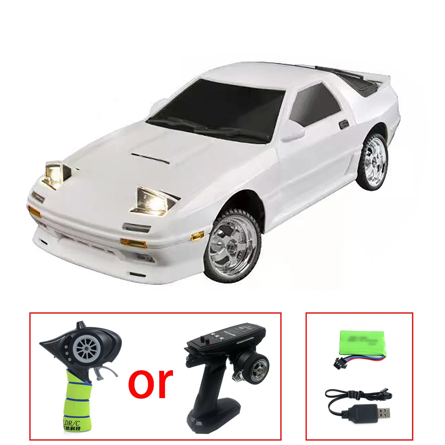 

LDRC 1/18 RX7 RC Racing Drift Car RWD LD1802 Гироскоп с беспроводным управлением Захватывающий гоночный автомобиль Игрушечные модели TH24058-SMT7
