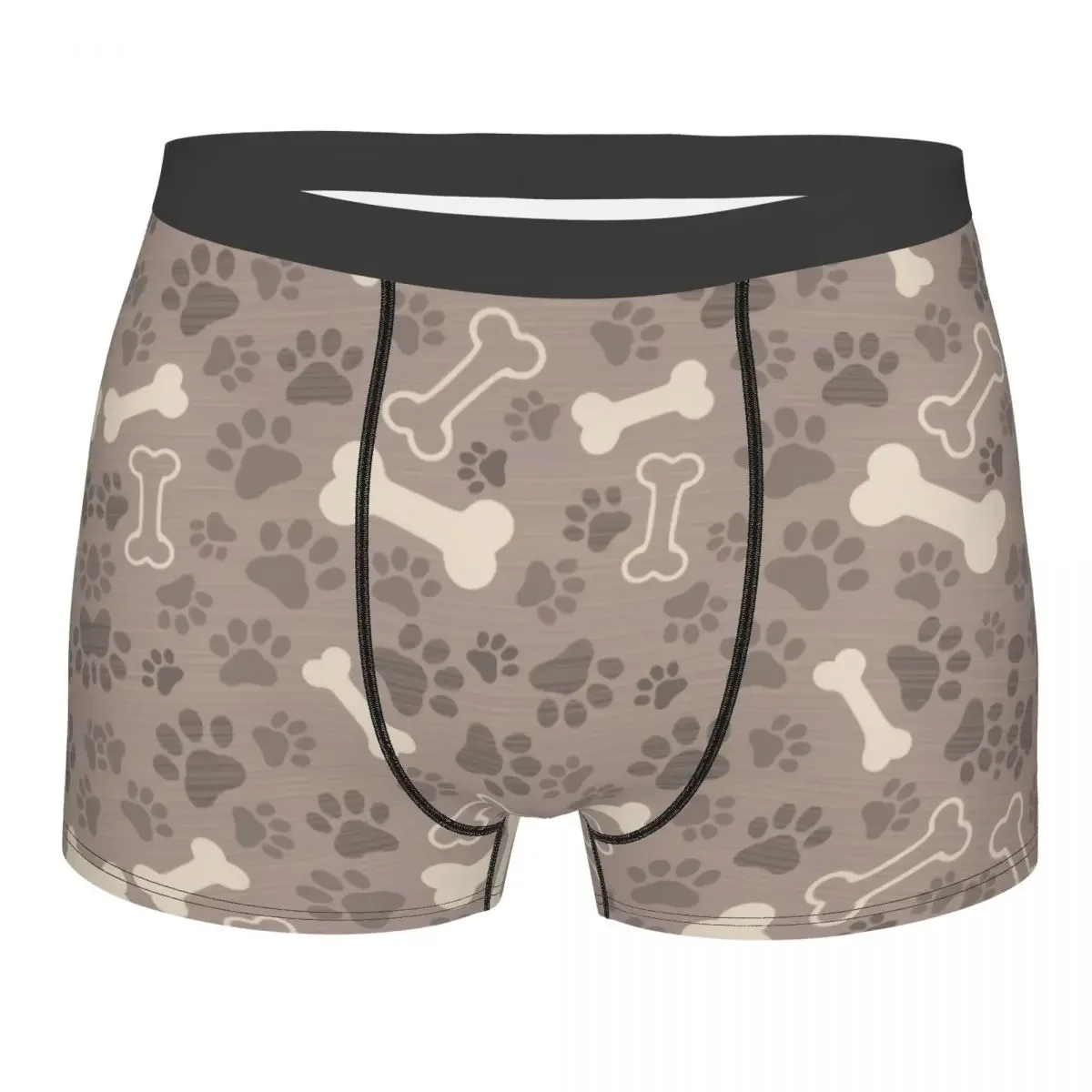 Custom Dogs Paws And Bones Paw Print Underwear Men Printed Animal Footprint Boxer Briefs Shorts Panties Breathable Underpants