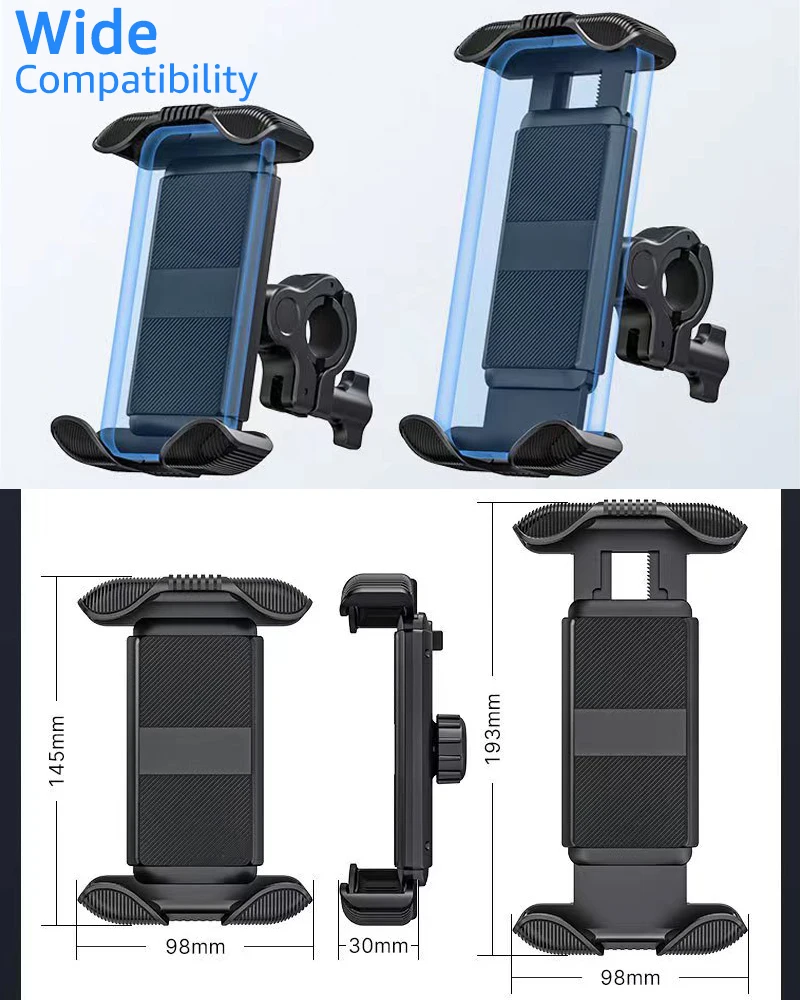 Uchwyt na telefon rowerowy Motocyklowe lusterko wsteczne Stojak na telefon Stojak na kierownicę skutera Klips do iPhone'a Xiaomi Samsung — zdjęcie produktu 6