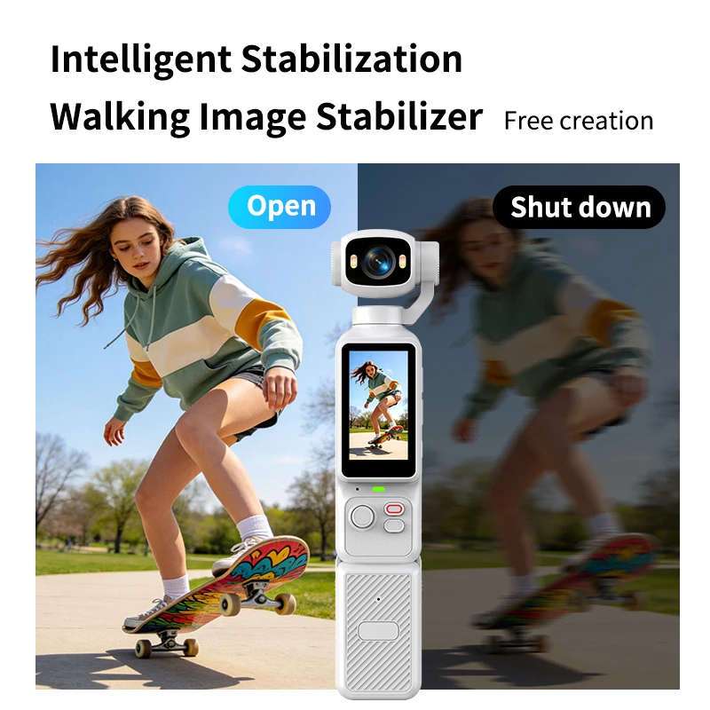 LK-033 4K Pocket Handheld Gimbal Action Camera 180° Rotatable Lens Anti-Shake Vlog Video Cam with Fill Light - view 5