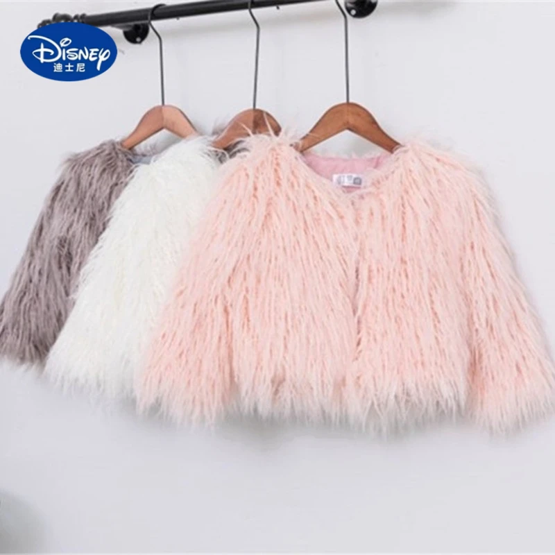 

Disney 2025 Girls' Faux Wool Coat | Soft Plush Long Sleeve Jacket for Kids & Youth, Cozy Fuzzy Outerwear for Children