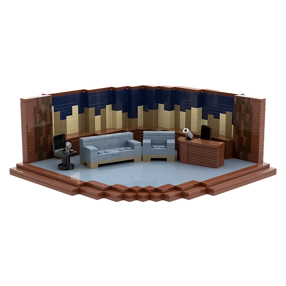 MOC Tonight Show Model Building Blocks MOC-152782 Stage Furnishings Blocks Scene Series Assembly Props Puzzle Toys