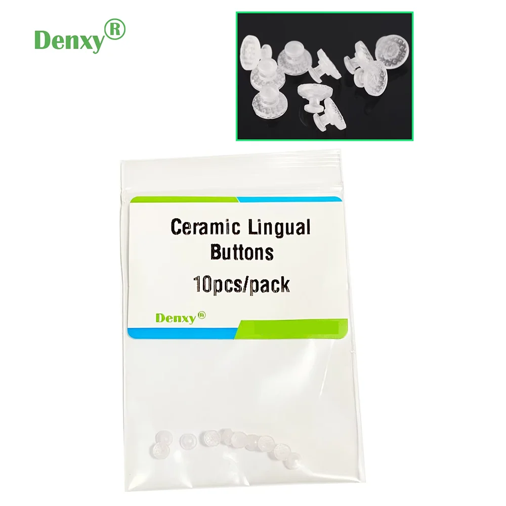Denxy คุณภาพสูงเซรามิค Lingual ปุ่มทันตกรรมความงามจัดฟันปุ่มเซรามิค Bondable ปุ่มจัดฟันวงเล็บ