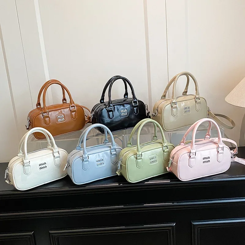 

New! Women's Candy - Colored Soft Leather Shoulder Bag - Casual Texture, Fashion - Forward and Versatile for Commuting