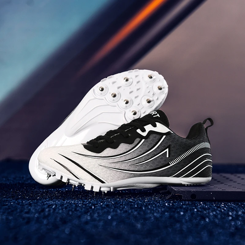 

Unisex Track and Field Shoes for Men and Women Mesh Comfortable Sneakers Filed Training Pro Competition Stud Sprint Shoes Men