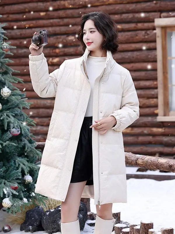 2025年冬新作 Thiened 本革ダウンジャケット レディース ミドル丈 ルーズ シープスキンファーコート 暖かい通勤用