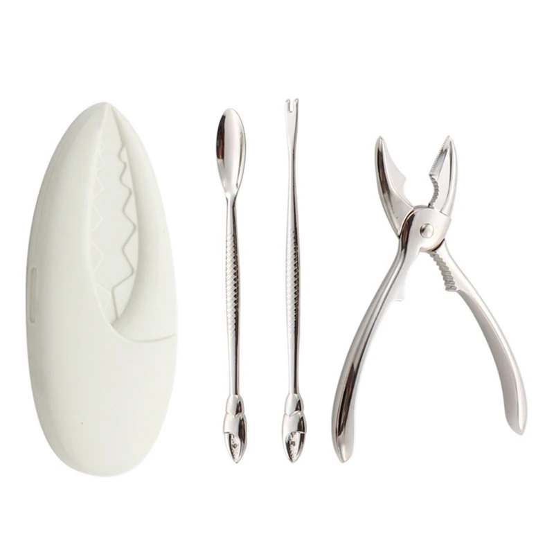 KX4B Functional Shellfish Crackers and Pick Set Practical Shellfish and Seafood Tool Set Zinc Alloy Tool for Home Restaurant